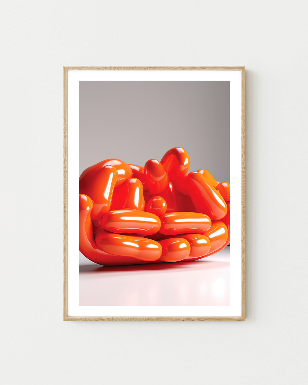 Sculptured Orange Sofa