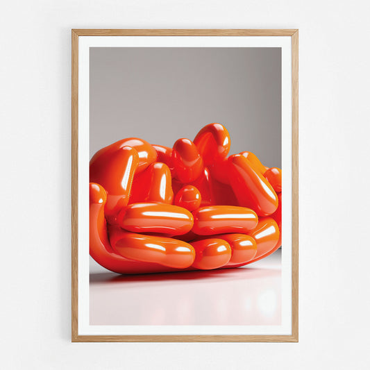 Sculptured Orange Sofa